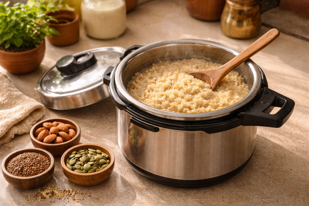 Warm millet porridge with toppings - Mekitt